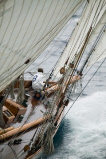 SAINT-TROPEZ, FRANCE - The Voiles de St Tropez on October 3rd 2006. The largest classic and modern yachts from around the world gather in Saint-Tropez annually for a week of racing and festivities to mark the end of the Mediterranean season, before most head across the Atlantic to winter in the Caribbean.