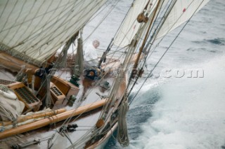 SAINT-TROPEZ, FRANCE - The Voiles de St Tropez on October 3rd 2006. The largest classic and modern yachts from around the world gather in Saint-Tropez annually for a week of racing and festivities to mark the end of the Mediterranean season, before most head across the Atlantic to winter in the Caribbean.