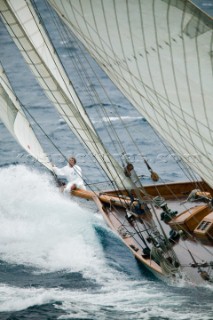 SAINT-TROPEZ, FRANCE - The Voiles de St Tropez on October 3rd 2006. The largest classic and modern yachts from around the world gather in Saint-Tropez annually for a week of racing and festivities to mark the end of the Mediterranean season, before most head across the Atlantic to winter in the Caribbean.