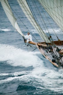 SAINT-TROPEZ, FRANCE - The Voiles de St Tropez on October 3rd 2006. The largest classic and modern yachts from around the world gather in Saint-Tropez annually for a week of racing and festivities to mark the end of the Mediterranean season, before most head across the Atlantic to winter in the Caribbean.