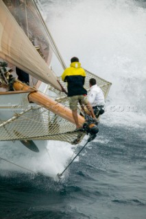 SAINT-TROPEZ, FRANCE - The Voiles de St Tropez on October 3rd 2006. The largest classic and modern yachts from around the world gather in Saint-Tropez annually for a week of racing and festivities to mark the end of the Mediterranean season, before most head across the Atlantic to winter in the Caribbean.