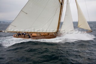 SAINT-TROPEZ, FRANCE - The Voiles de St Tropez on October 3rd 2006. The largest classic and modern yachts from around the world gather in Saint-Tropez annually for a week of racing and festivities to mark the end of the Mediterranean season, before most head across the Atlantic to winter in the Caribbean.