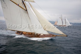 SAINT-TROPEZ, FRANCE - The Voiles de St Tropez on October 3rd 2006. The largest classic and modern yachts from around the world gather in Saint-Tropez annually for a week of racing and festivities to mark the end of the Mediterranean season, before most head across the Atlantic to winter in the Caribbean.