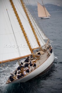 SAINT-TROPEZ, FRANCE - The Voiles de St Tropez on October 3rd 2006. The largest classic and modern yachts from around the world gather in Saint-Tropez annually for a week of racing and festivities to mark the end of the Mediterranean season, before most head across the Atlantic to winter in the Caribbean.