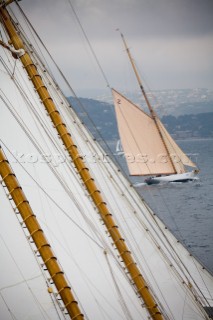 SAINT-TROPEZ, FRANCE - The Voiles de St Tropez on October 3rd 2006. The largest classic and modern yachts from around the world gather in Saint-Tropez annually for a week of racing and festivities to mark the end of the Mediterranean season, before most head across the Atlantic to winter in the Caribbean.