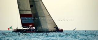 LOUIS VUITTON TROPHY, DUBAI, UNITED ARAB EMIRATES, NOVEMBER 20TH 2010: The crew participating in a traditional dhow race. Louis Vuitton Trophy in Dubai (12 - 27 November 2010).