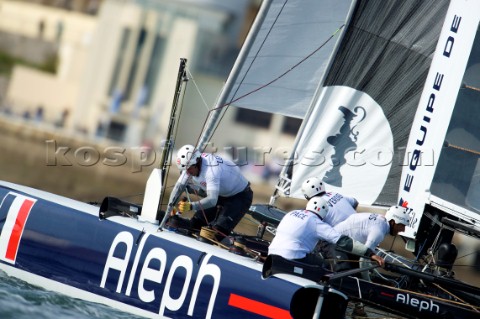 AMERICAS CUP WORLD SERIES PLYMOUTH UK SEPTEMBER 14TH 2011 ALEPH  AC45  the fleet race of the AC Worl