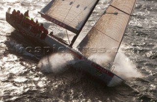 LUNA ROSSA, Sail Number: ITA4599, Owner: Vittorio Volonte, Design: STP 65  rounding the Fastnet Rock