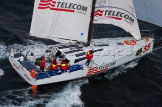 TELECOM ITALIA, Sail Number: ITA55, Owner: Giovanni Soldini, Design: Class 40  approaching Scilly Island