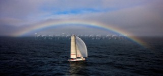 TELECOM ITALIA, Sail Number: ITA55, Owner: Giovanni Soldini, Design: Class 40  approaching Scilly Island