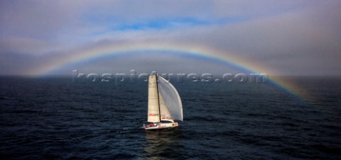 TELECOM ITALIA Sail Number ITA55 Owner Giovanni Soldini Design Class 40  approaching Scilly Island