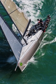 Race Start. Ran, Sail n: GBR7236R, Class: IRC Z, Division: IRC, Owner: Niklas Zennstrom, Type: JV 72.  Rolex Fastnet Race 2011.