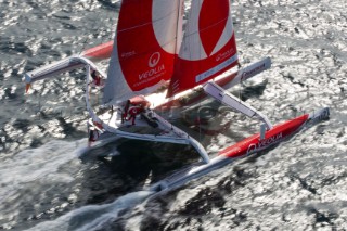 Veolia Environnement, Sail n: FRA02, Class: Multihull, Division: Multihull, Owner: Veolia Environnement, Type: MOD 70. Rolex Fastnet Race 2011