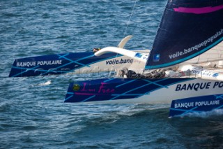 Maxi Banque Populaire, Sail n: FRA01, Class: Multihull, Division: Multihull, Owner: Banque Populaire, Type: VPLP 140 Trimaran. Rolex Fastnet Race 2011