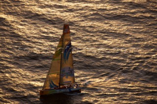 Team Sanya, Sail n: CHN99, Class: Volvo 70, Division: Volvo 70, Owner: Team Sanya, Type: Volvo 70. Rolex Fastnet Race 2011