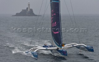 Maxi Banque Populaire, Sail n: FRA01, Class: Multihull, Division: Multihull, Owner: Banque Populaire, Type: VPLP 140 Trimaran. Rolex Fastnet Race 2011