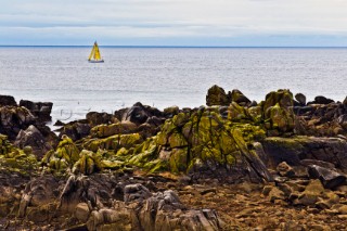 Boats approaching Isles of Scilly.  Rolex Fastnet Race 2011.