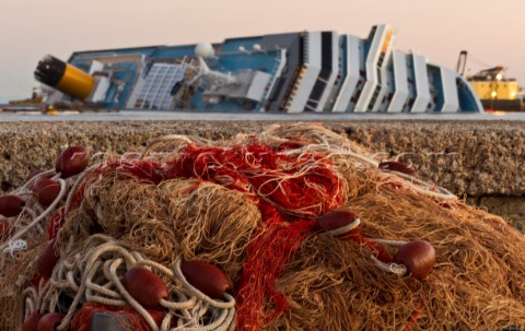 The passenger cruise ship Costa Concordia hit rocks and ran aground at 945pm on the Island of Giglio