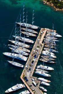 Porto Cervo, Italy. 11/06/2011  LORO PIANA SUPERYACHT REGATTA 2011  Porto Cervo Marina Dockside