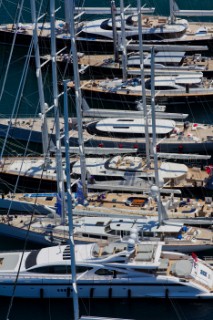 Porto Cervo, Italy. 11/06/2011  LORO PIANA SUPERYACHT REGATTA 2011  Porto Cervo Marina Dockside