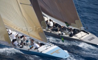 Porto Cervo, 12 09 2007  Rolex Veteran Boat Rally 2007  Kookaburra II and Challenge twelve