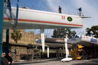 Sydney, 17-12-2006  The Rolex Trophy 2006  Wild Oats XI, Skandia & Maximus at Noakes Wodwich Dock