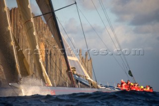 Hobart (Australia) - 28th December 2006  Rolex Sydney Hobart Yacht Race 2006  WILD OATS XI sailing off Tasman Island