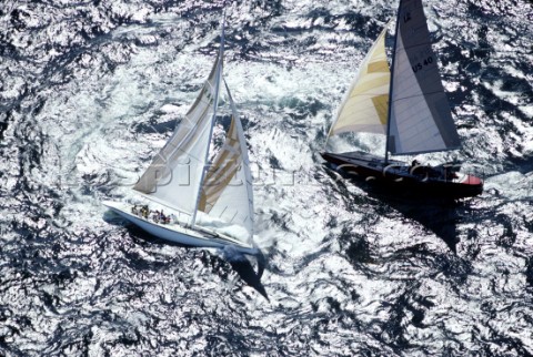 Newport  Americas Cup 1983  Final  Australia II races Liberty