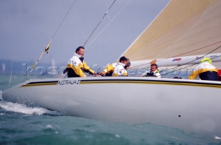 Newport RI - Americas Cup 1983   Australia II helmed and skippered by John Bertrand