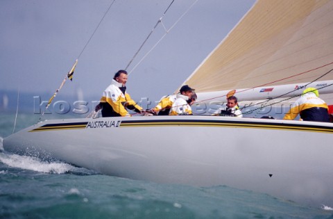 Newport RI  Americas Cup 1983   Australia II helmed and skippered by John Bertrand