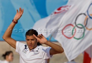 Qingdao, China, 20080820  Qingdao 2008 OLYMPICS  BRONZE MEDAL  Windsurfer Men - Israel - Shahar Zubari