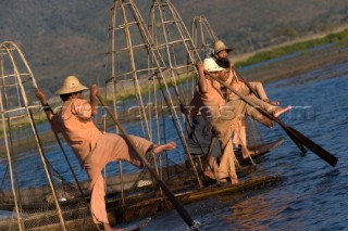 Inle Lake, Myanmar (Burma) 11 01 07    Traditional fishing boats