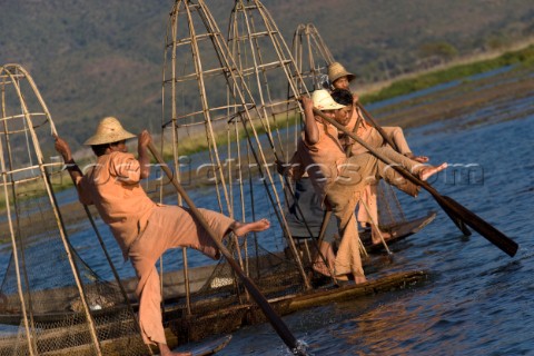 Inle Lake Myanmar Burma 11 01 07    Traditional fishing boats