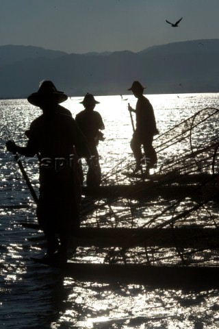 Inle Lake Myanmar Burma 11 01 07    Traditional fishing boats