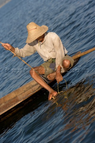 Inle Lake Myanmar Burma 11 01 07    Traditional fishing boats