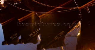 Old whaling ships moored in Reykjavik Harbour, Iceland