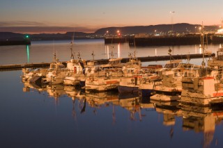 Old whaling ships moored in Reykjavik Harbour, Iceland