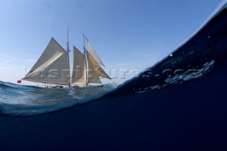 The classic sailing yacht Invader sailing