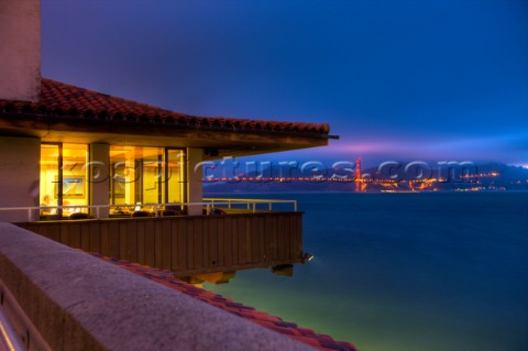 The interior of the St Francis Yacht Club on San Francisco Bay provides the perfect vantage point fo