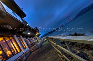 The interior of the St Francis Yacht Club on San Francisco Bay provides the perfect vantage point for the Americas Cup races