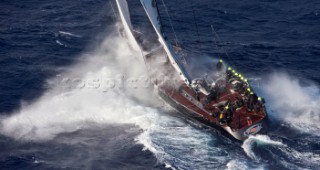 Stromboli Sicily 18  10 2009  Rolex Middle Sea Race 2009  Passage at the Stromboli Vulcano for DSK