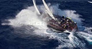 Stromboli Sicily 18  10 2009  Rolex Middle Sea Race 2009  Passage at the Stromboli Vulcano for DSK