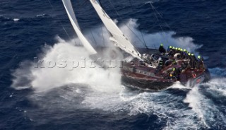 Stromboli Sicily 18  10 2009  Rolex Middle Sea Race 2009  Passage at the Stromboli Vulcano for DSK