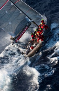 Stromboli Sicily 18  10 2009  Rolex Middle Sea Race 2009  Passage at the Stromboli Vulcano for Luna Rossa