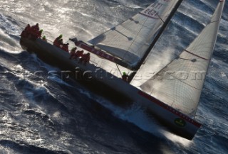 Stromboli Sicily 18  10 2009  Rolex Middle Sea Race 2009  Passage at the Stromboli Vulcano for Luna Rossa