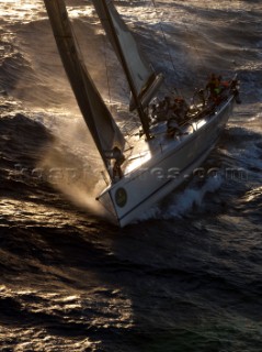 Stromboli Sicily 18  10 2009  Rolex Middle Sea Race 2009  Passage at the Stromboli Vulcano for Alegre