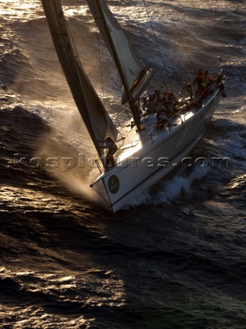 Stromboli Sicily 18  10 2009  Rolex Middle Sea Race 2009  Passage at the Stromboli Vulcano for Alegr