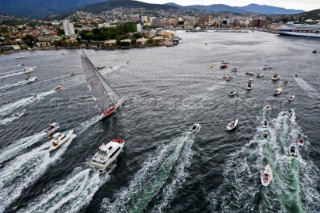 Hobart, 28-12-2006  Rolex Sydney Hobart Yacht Race 2007  Wild Oats XI at the Finish Line In Hobart