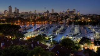 Sydney, 21-12-2008  Rolex Sydney Hobart Yacht Race 2008  Sydney skyline with CYCA in foreground