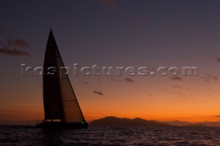 Antigua 21 02 2010  RORC 600 Caribbean  Sunrise at Isles Sense Guadalupe for DSK-Pioneer Investments